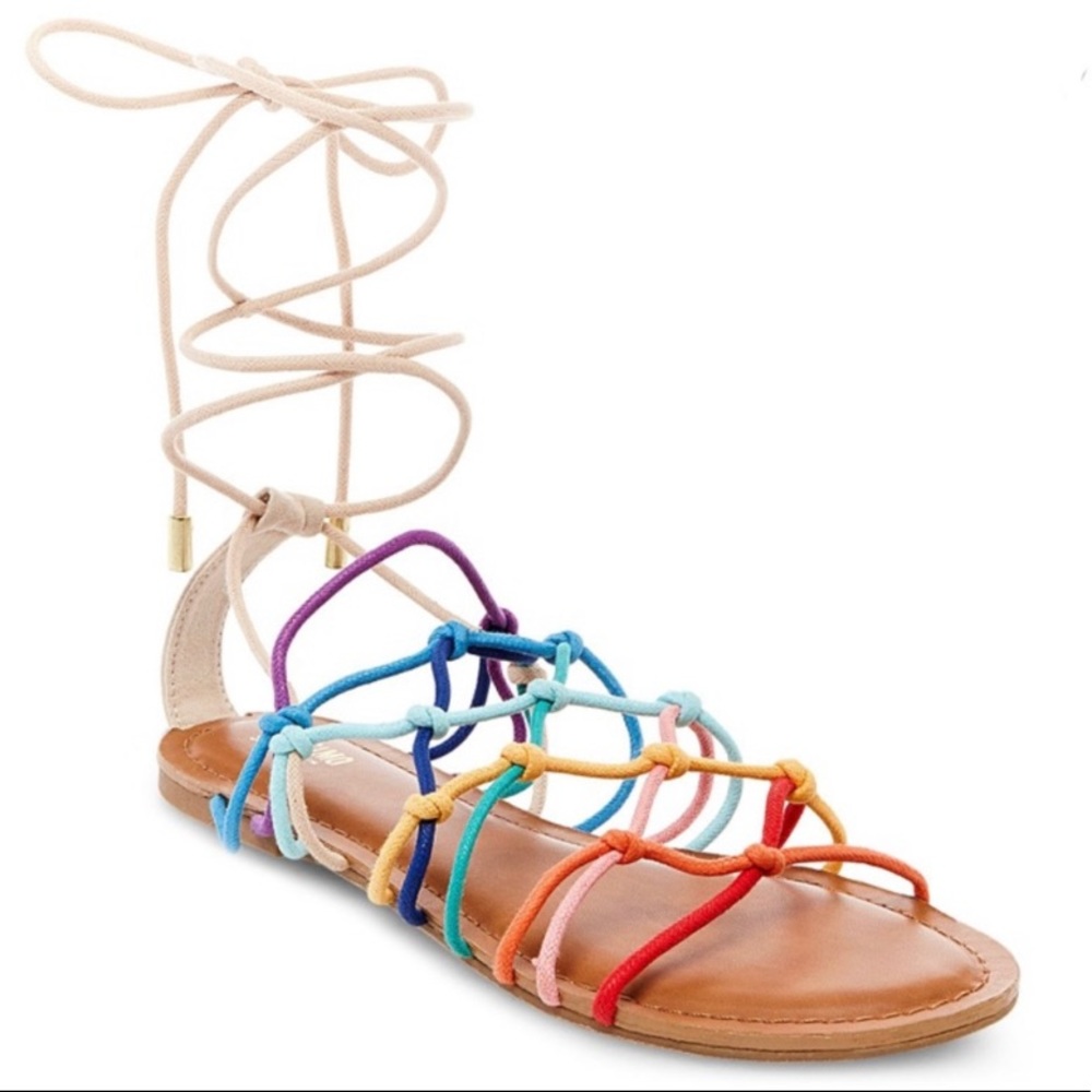 Mossimo rainbow lace up sandals